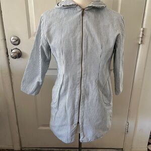 Kids Striped Jean Jacket - Blue and White